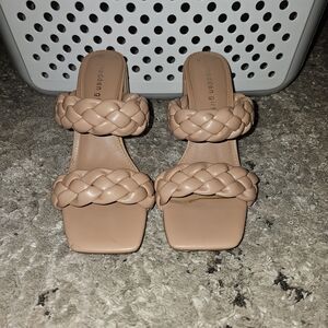 Madden Girl Braided Strap Slide Sandals - Nude